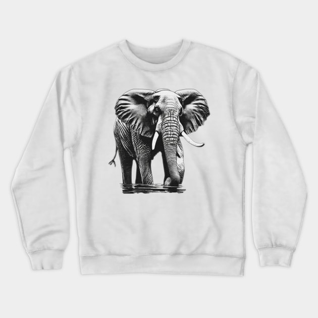 elephant in water Crewneck Sweatshirt by JnS Merch Store